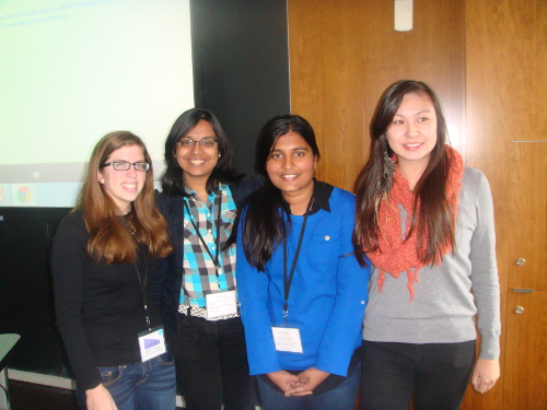 After their presentation: Rachel, Grishma, Deeksha, and Lucy.